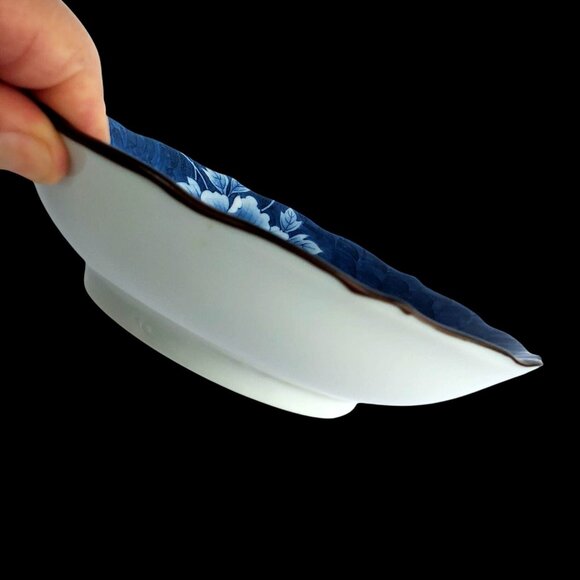 Arita Ware Japanese Porcelain 3 Bowls Blue Cobalt Pottery Floral Designs - Picture 8 of 10